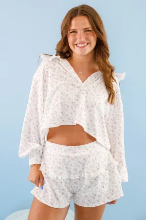 GarmentWashed Finish Head in the Clouds Pajama Top Retro Style Head in the Clouds Pajama Top