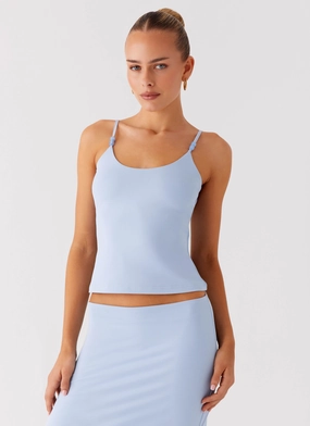 Fade Resistant Finish Garrix Bead Cami Top - Baby Blue