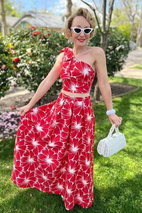 Anova Skirt-Scarlet Bloom Retro Style