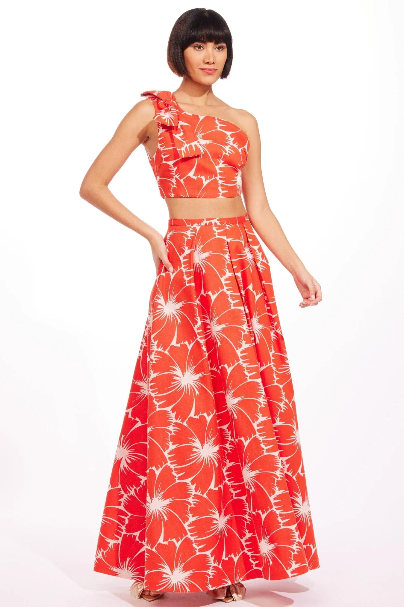 Tear Resistant Material Anova Skirt-Scarlet Bloom