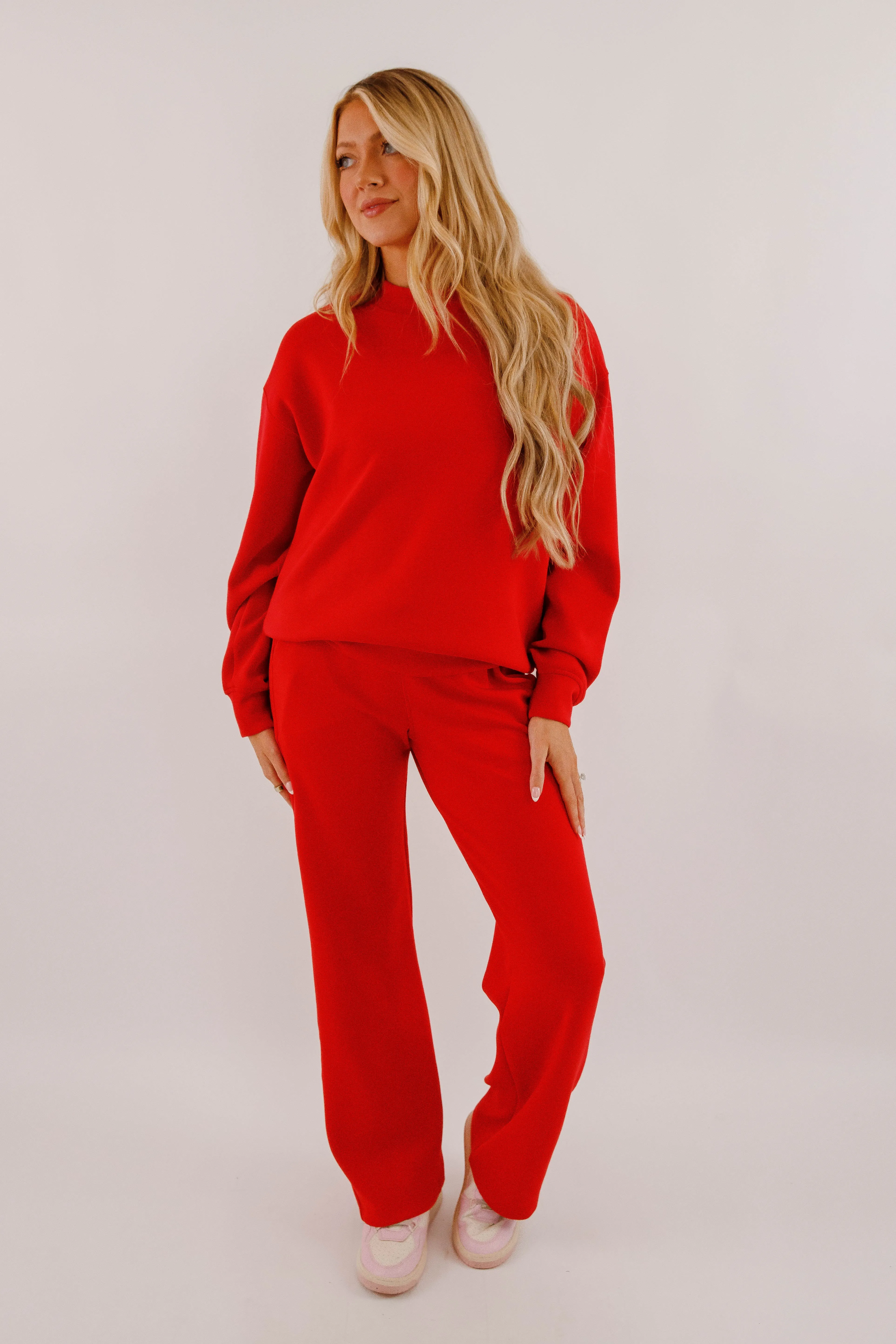 Gathering Miles Pullover-Red DurableDoubleLayeredHem