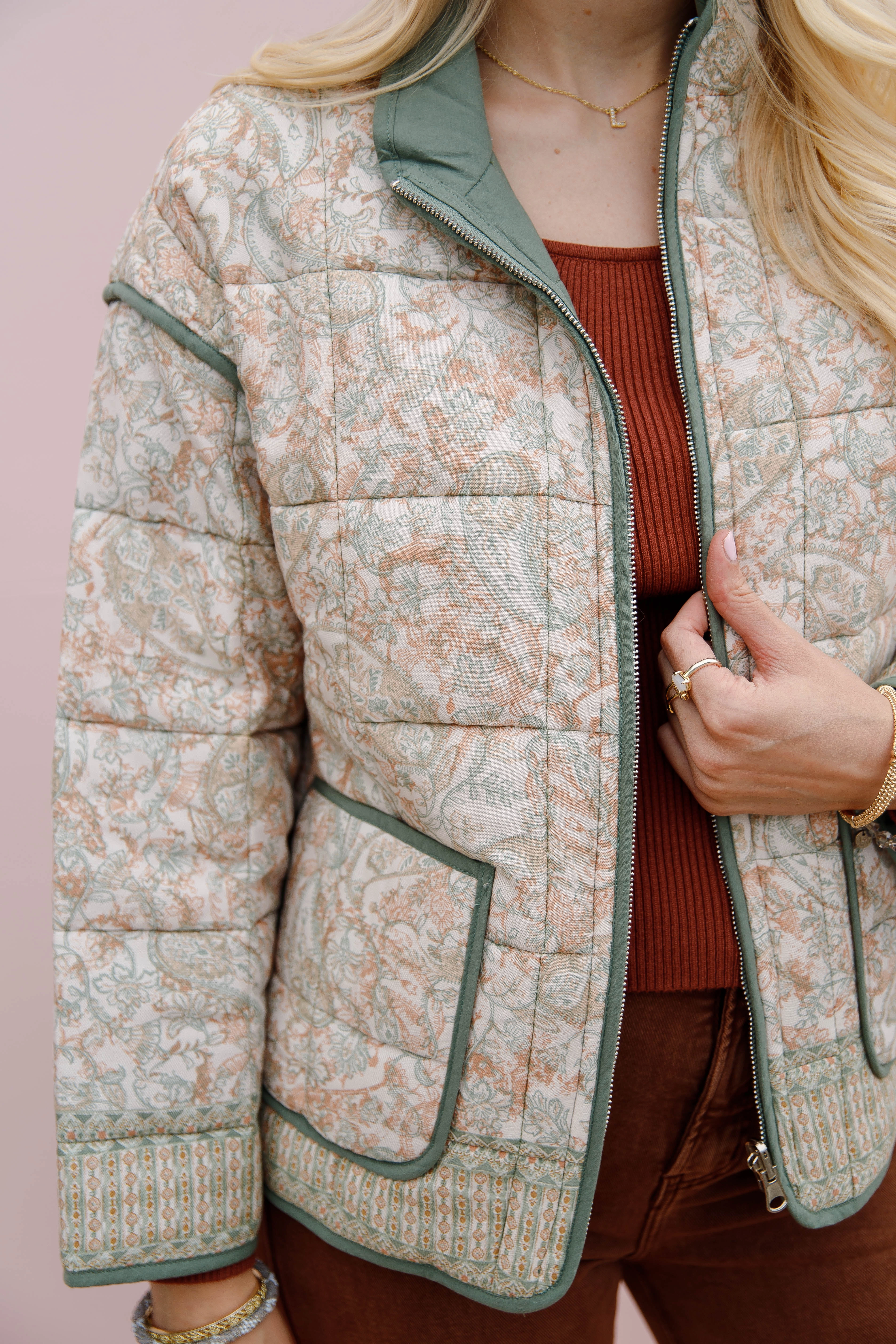 Gathering Up Reversible Jacket CrossGrain Fabric NonIrritatingStitching