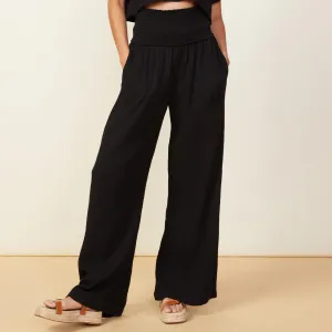 Gauze Smocked Flare Pant Casual Vibes No Fuss Fit Gauze Smocked Flare Pant