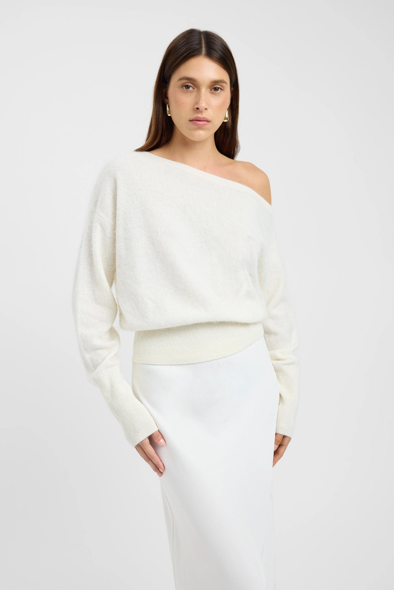 Geneva One Shoulder Jumper DoubleLayered Hem