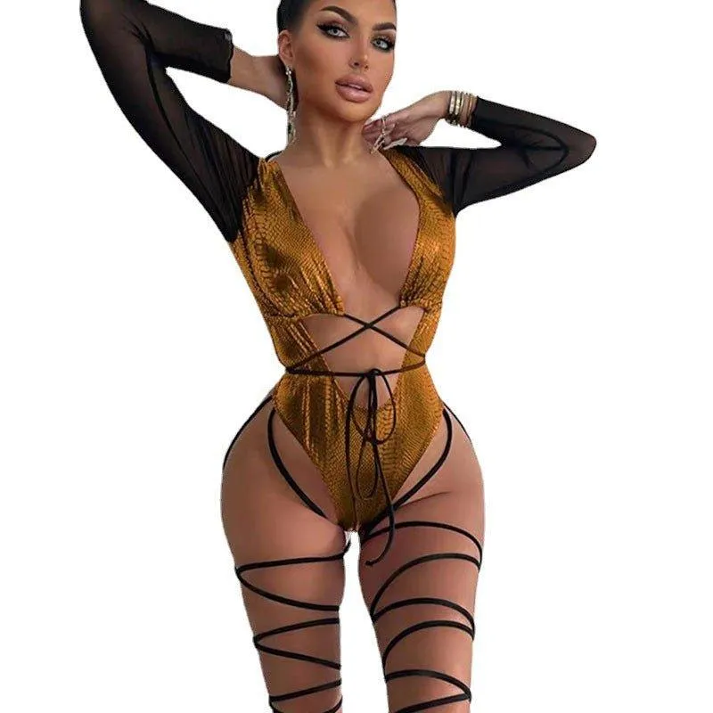 GFIT® New Sexy One Piece Rose Gold Swimsuit