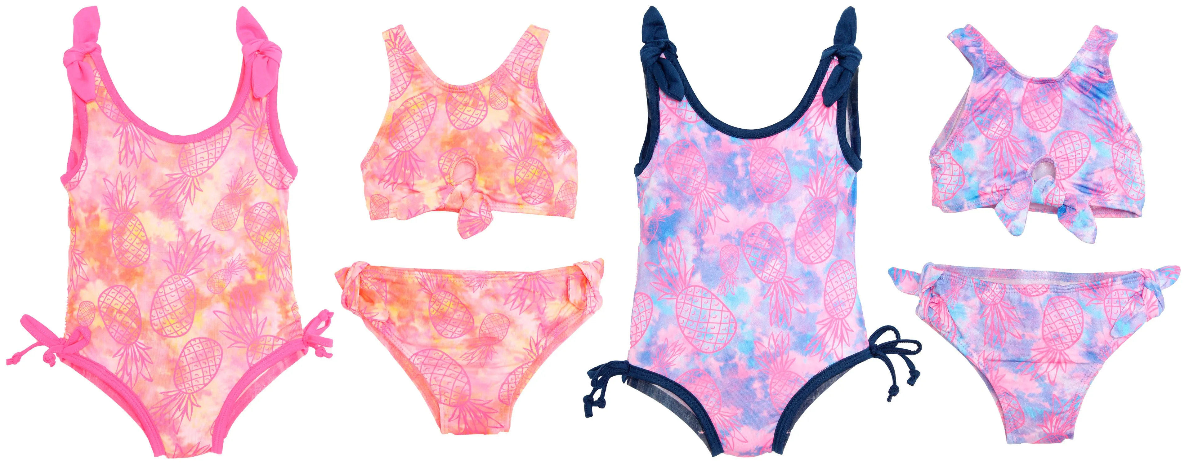 GI-PPN - Wholesale Infant Girl's Pineapple Themed One-Piece and Two-Piece Swimsuits
