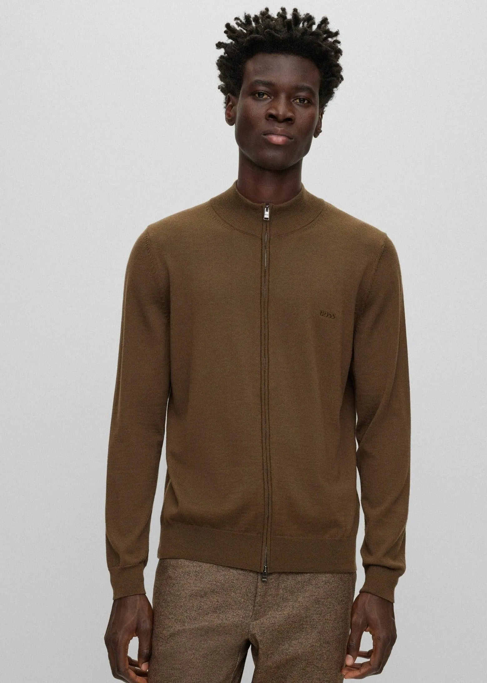 Gilet BOSS marron en laine