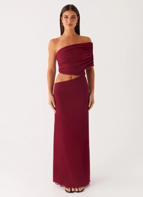 Art Inspired Gillian Maxi Dress - Maroon