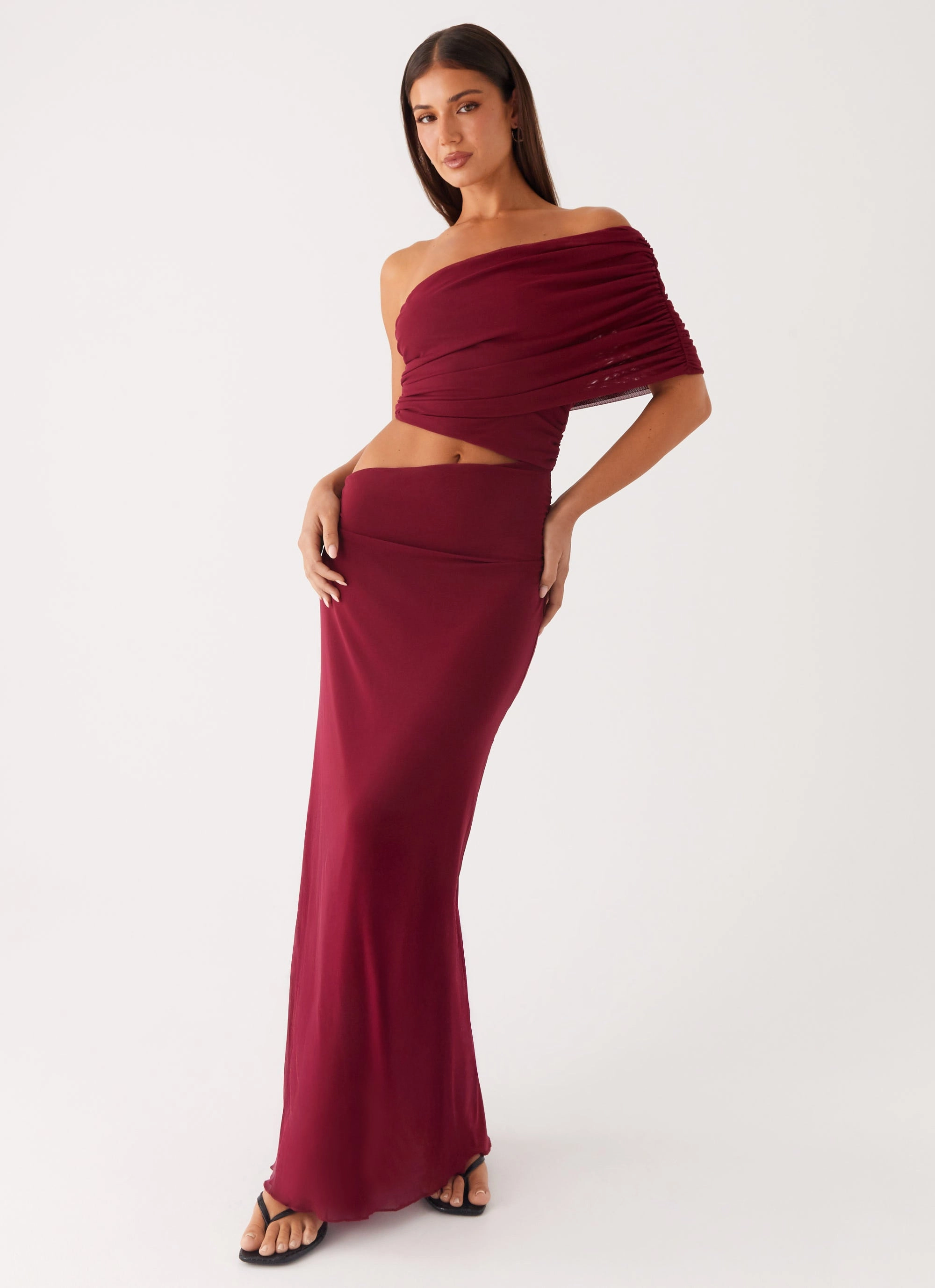 Gillian Maxi Dress - Maroon Fresh Style