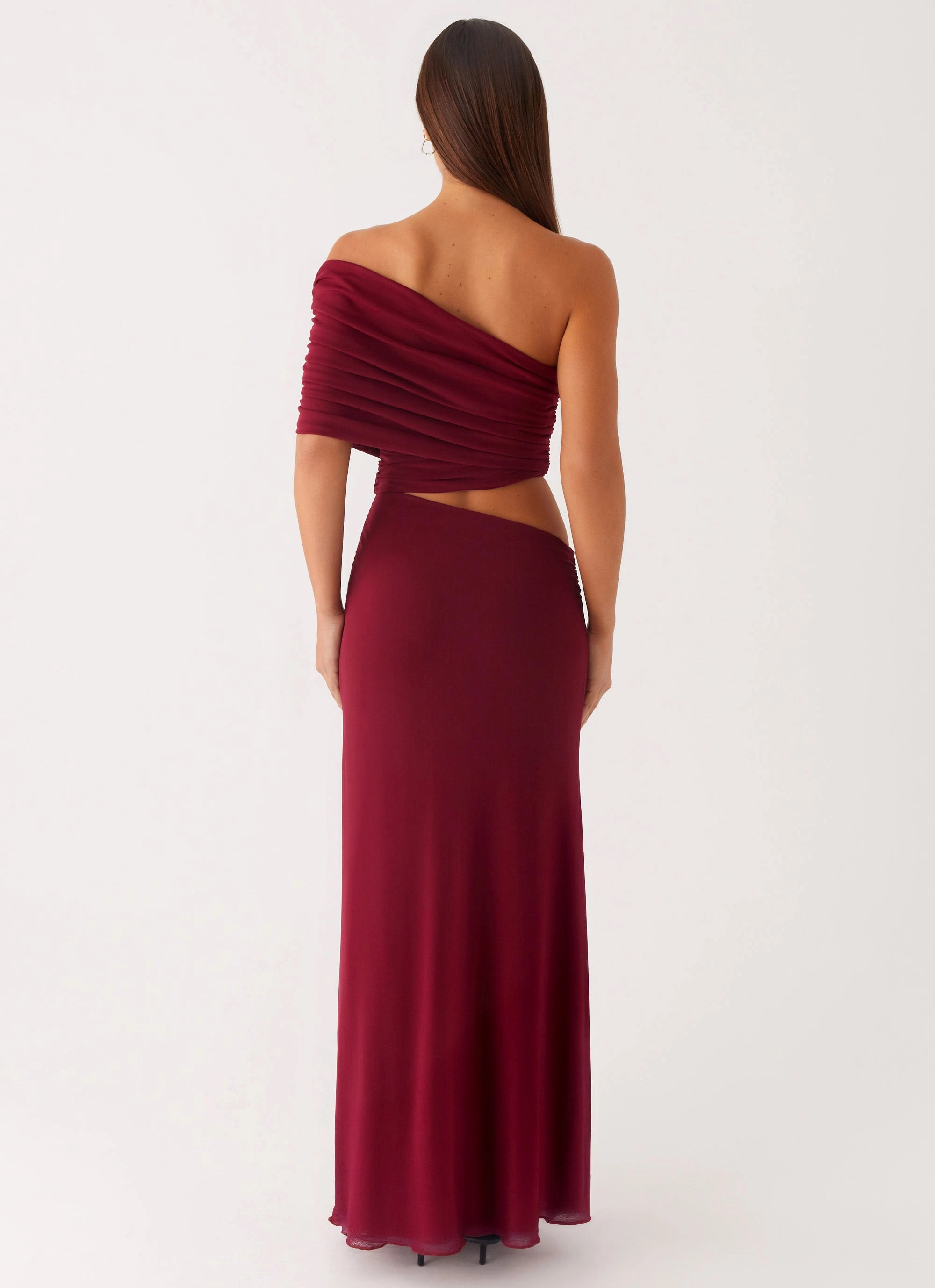 Gillian Maxi Dress - Maroon Calm Texture