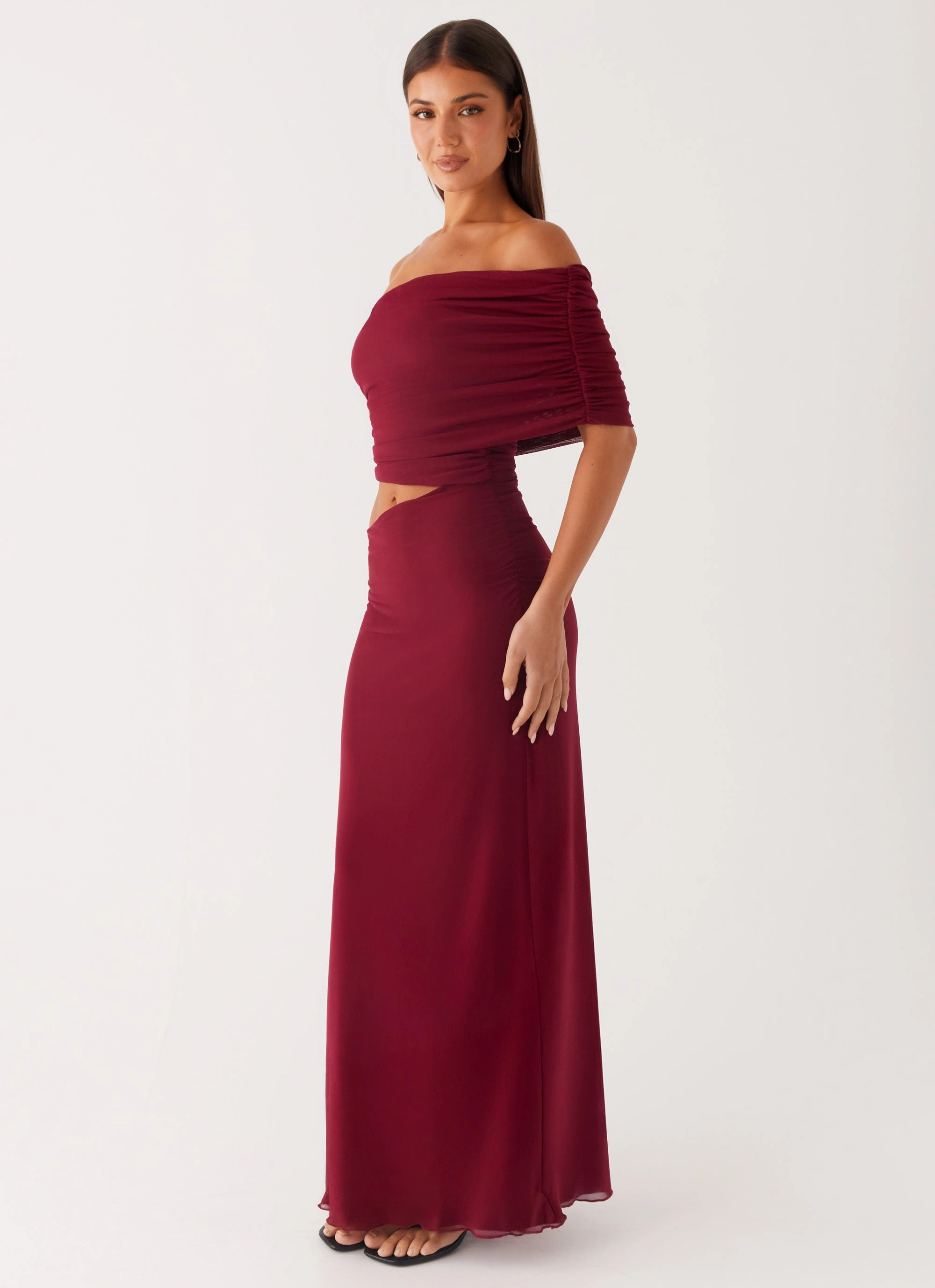 Gillian Maxi Dress - Maroon Korean Trend Timeless Beauty
