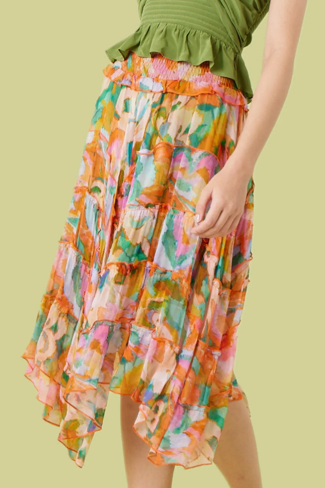 Gilner Farrar Sylvie Skirt in Splash Print