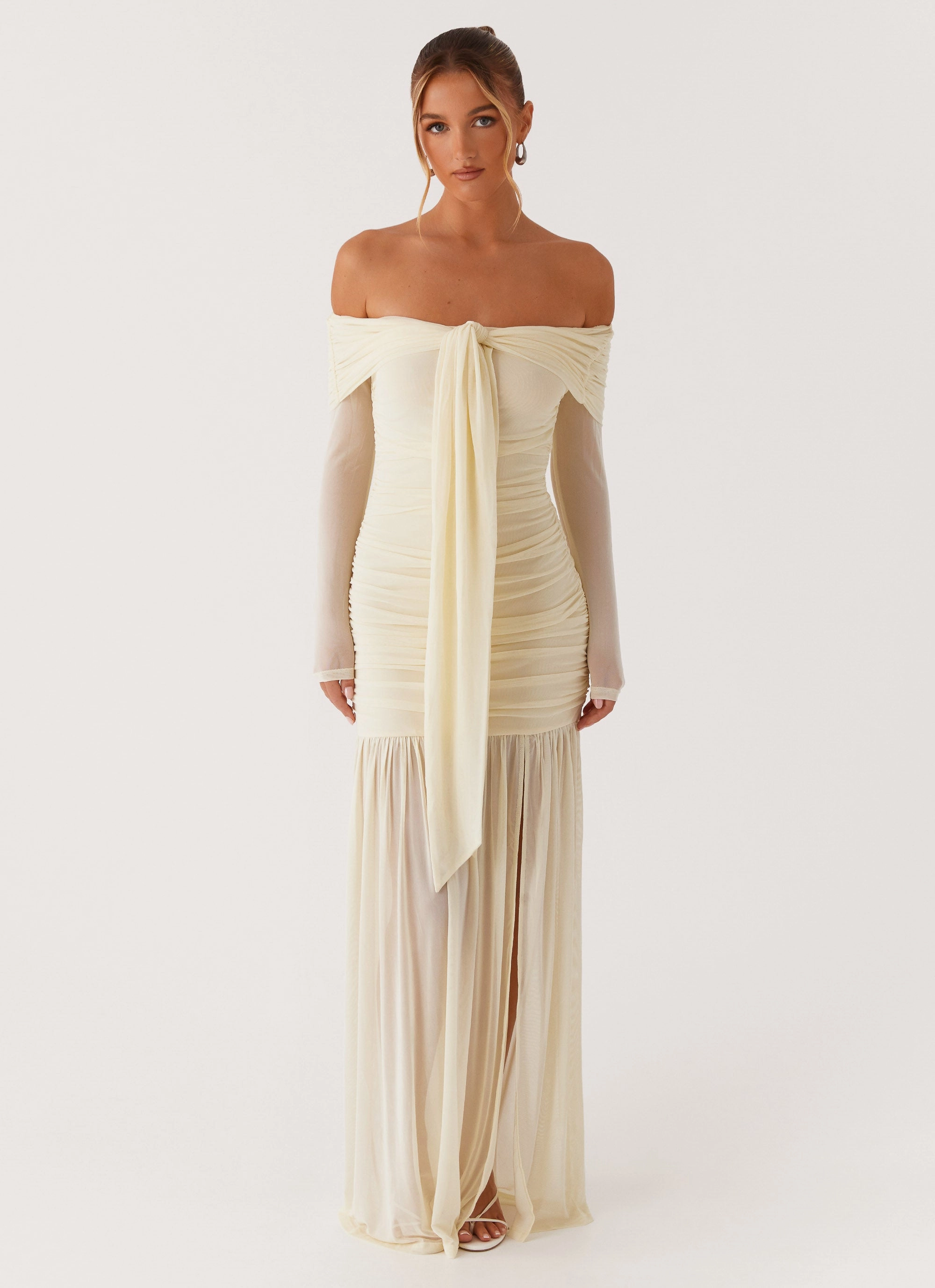 Ginny Maxi Dress - Yellow Feminine empire waist dress