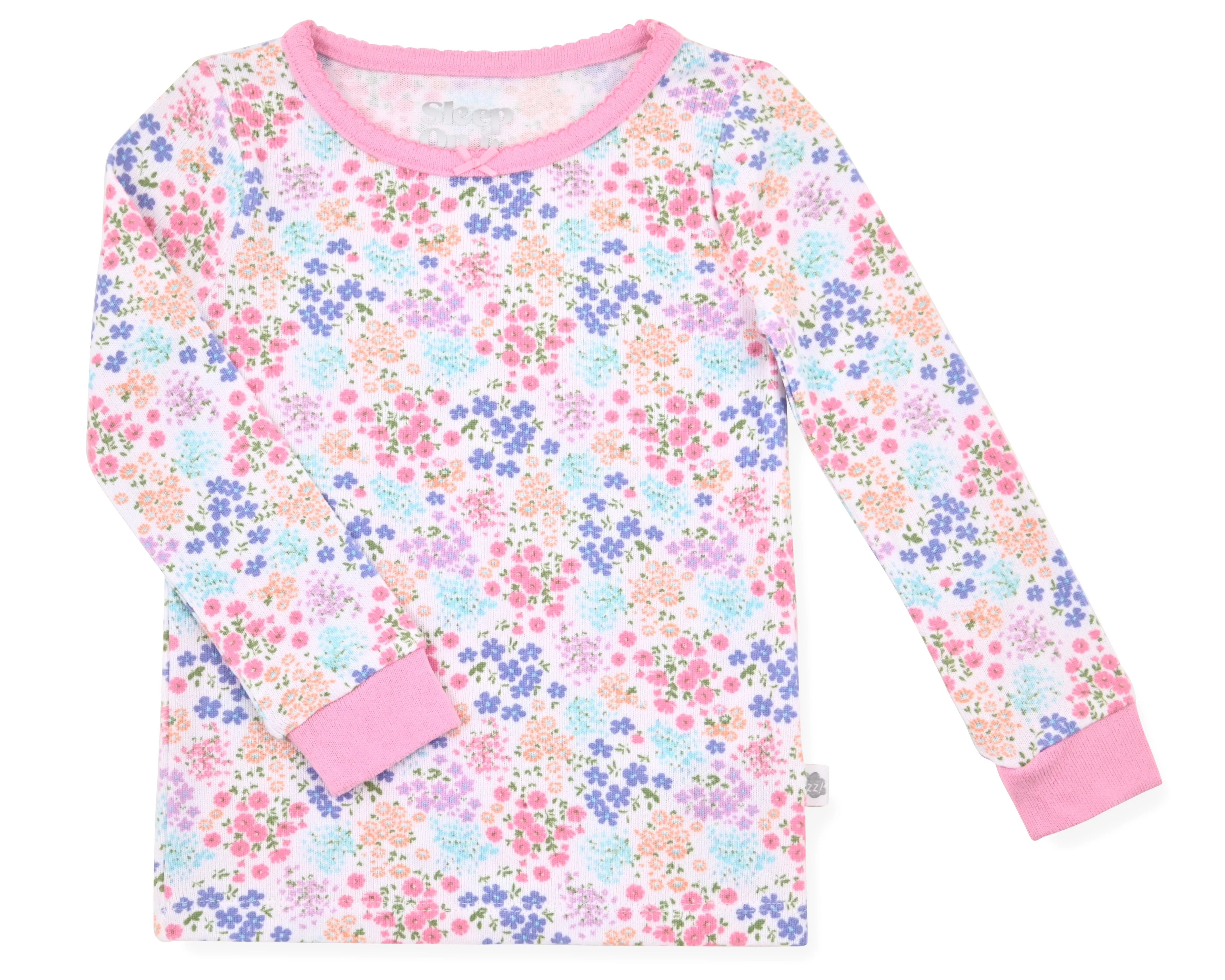 Girls 2-Piece Super Soft Jersey Snug Fit Pajama Set with Socks - Daisy Dreams