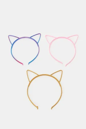 Girls Assorted Cat Ears Headband Set (Pck of 3)