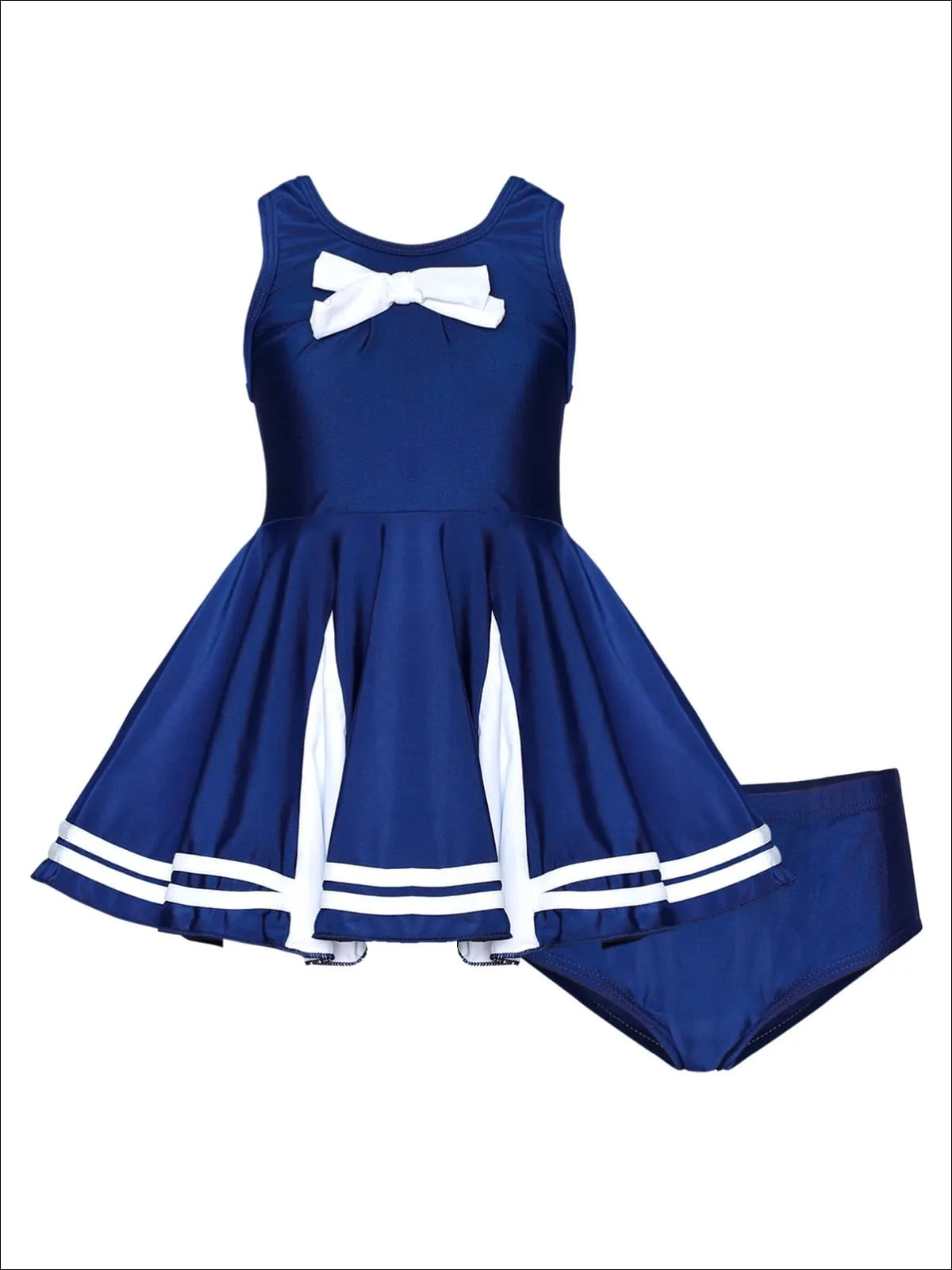 Girls Board The Yacht Two Piece Swimsuit with Bow