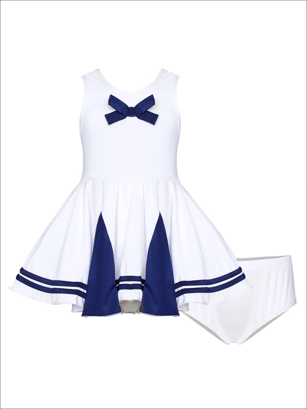 Girls Board The Yacht Two Piece Swimsuit with Bow