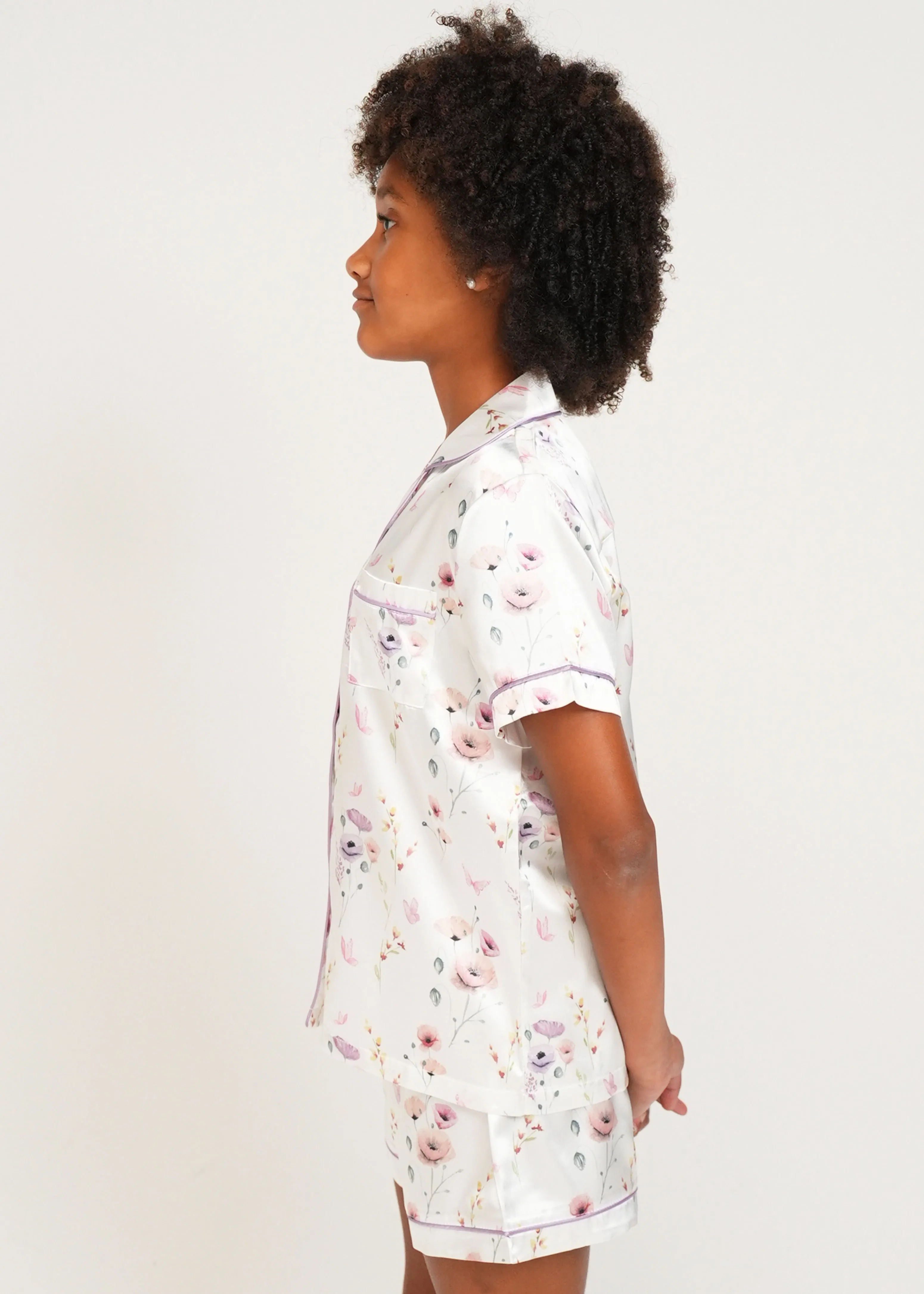 Girls - Edge Of The Meadow Satin Short PJ Set