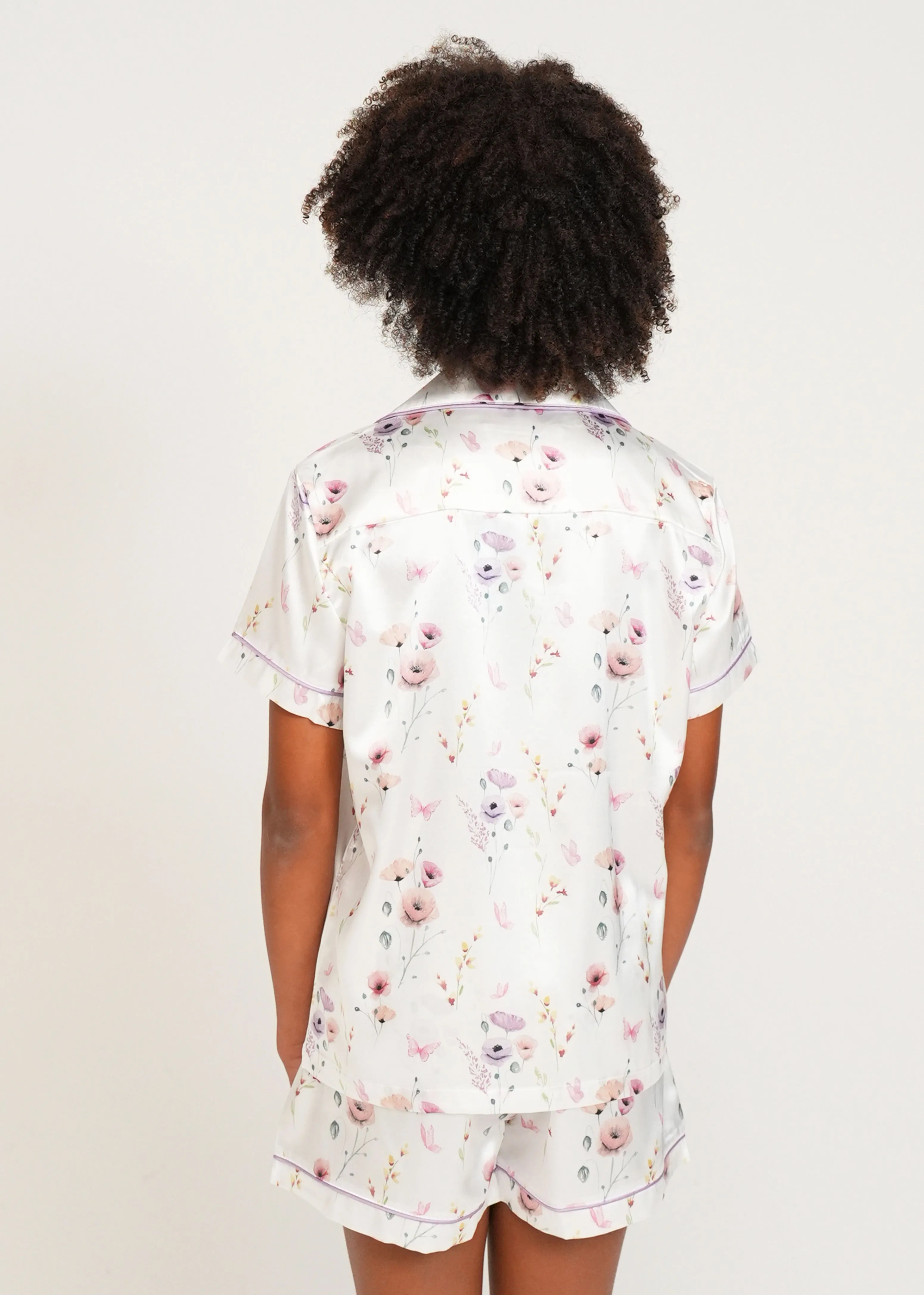 Girls - Edge Of The Meadow Satin Short PJ Set
