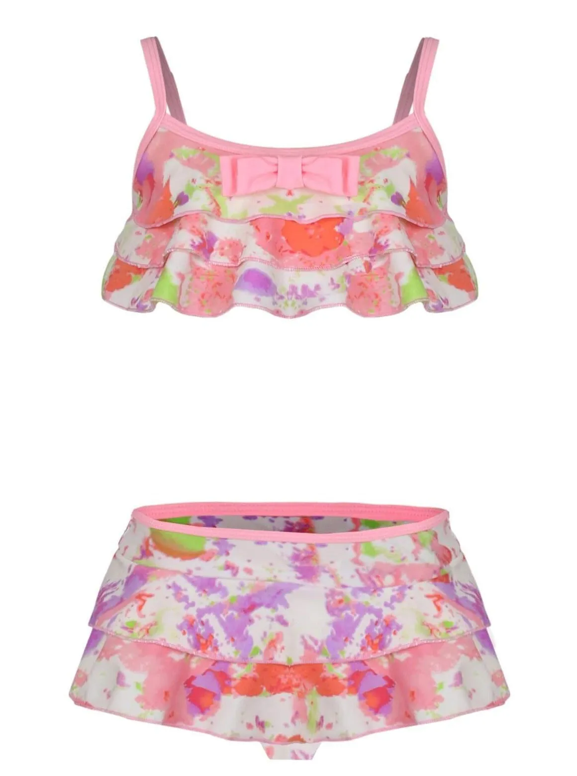 Girls Flower Fusion Two Piece Swimsuit
