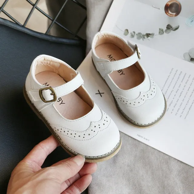 Girl's Leather Casual Flats