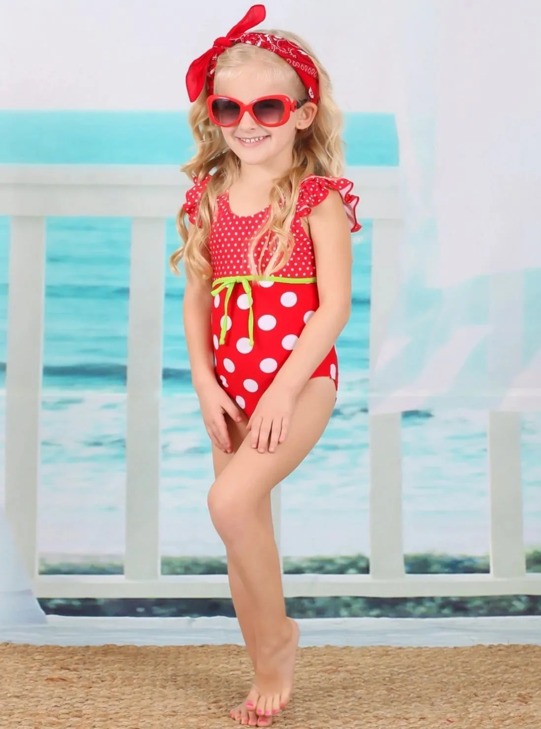 Girls Let's Connect the Dots Together One Piece Swimsuit