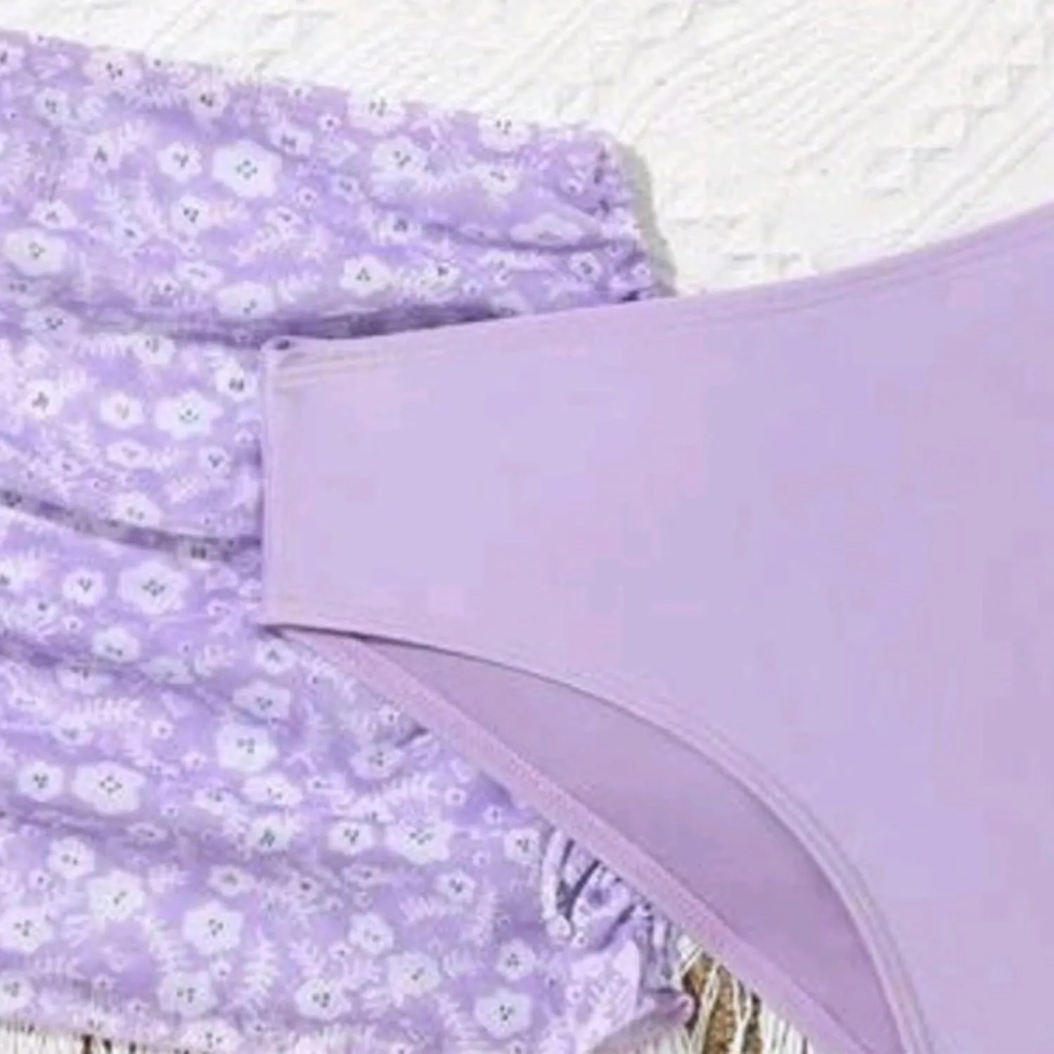 Girls Swimsuit 3 Piece Bathing Suits Quick Dry Floral Print Bikini Set with Beach Cover Up Hawaii Beach Kids Swimwear