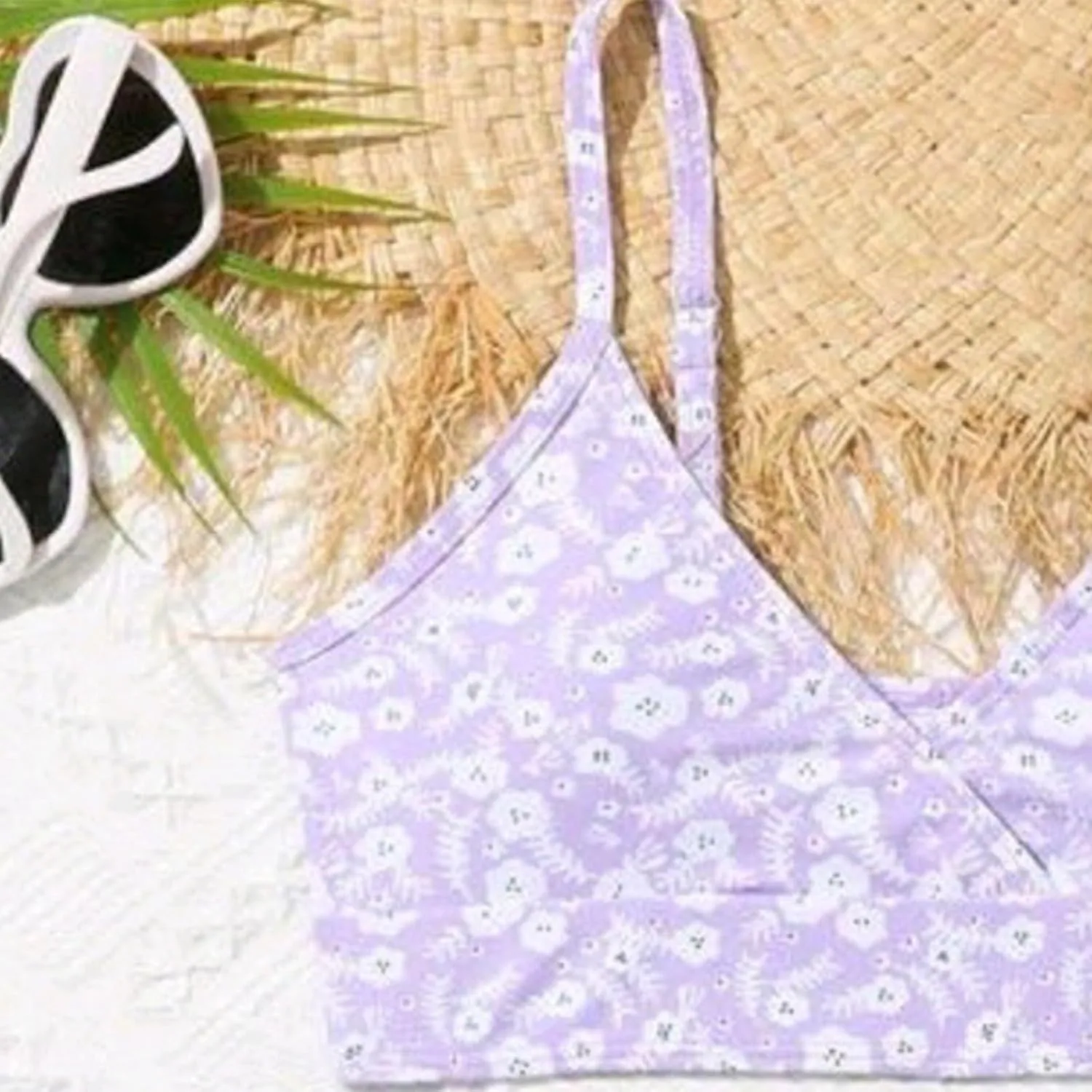 Girls Swimsuit 3 Piece Bathing Suits Quick Dry Floral Print Bikini Set with Beach Cover Up Hawaii Beach Kids Swimwear