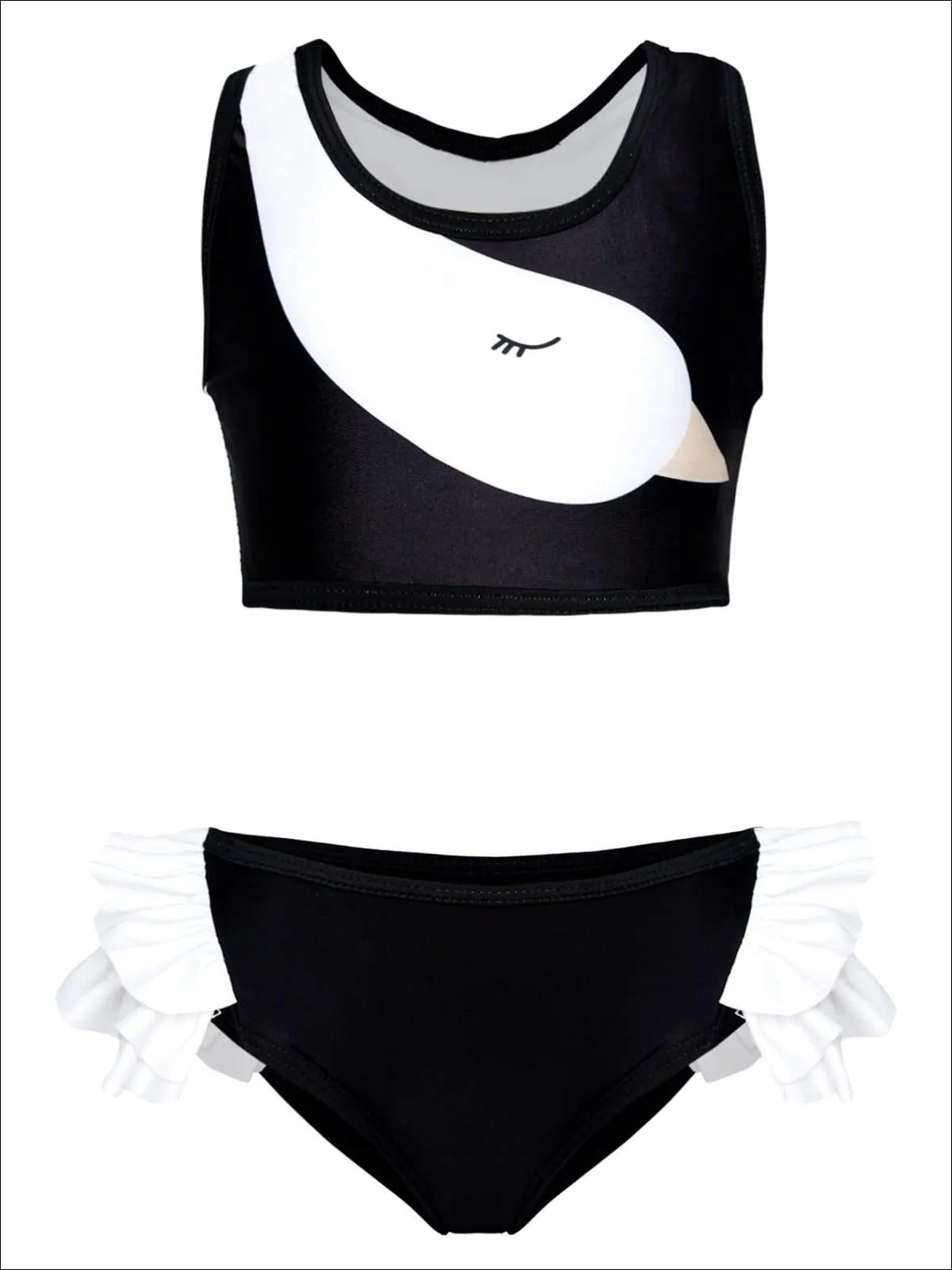 Girls The Swan Beauty Two Piece Swimsuit