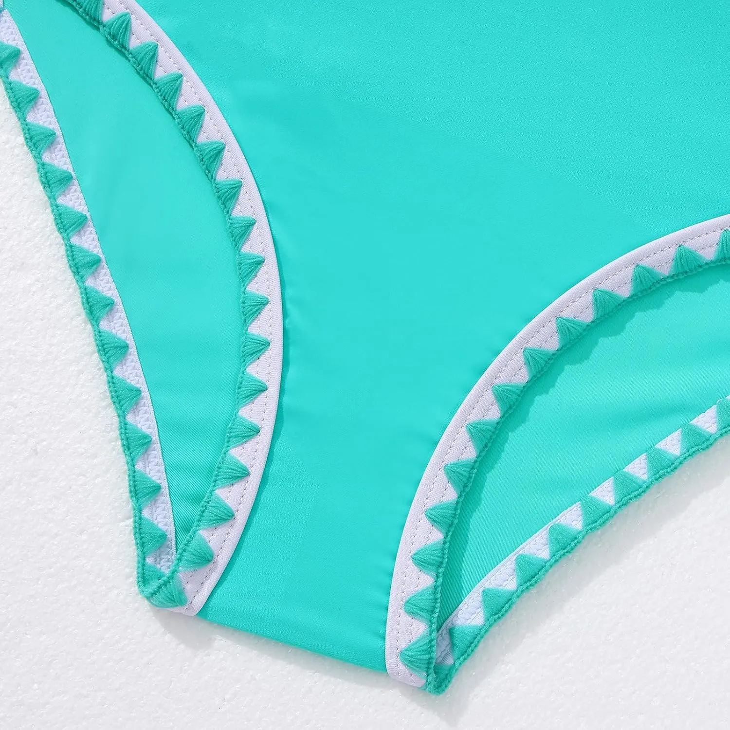 Girls Two Piece Swimsuits Color Block Bowknot Swimwear Summer Beach Bikini Set Little Girl Bathing Suit with Chest Pad 3-10T