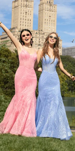 Glitter Glow in the Dark Swirl Sweetheart Corset Mermaid Dress with Godets