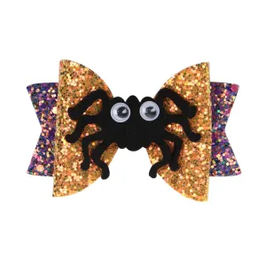 Glitter Layered Bow Halloween Hair Clips
