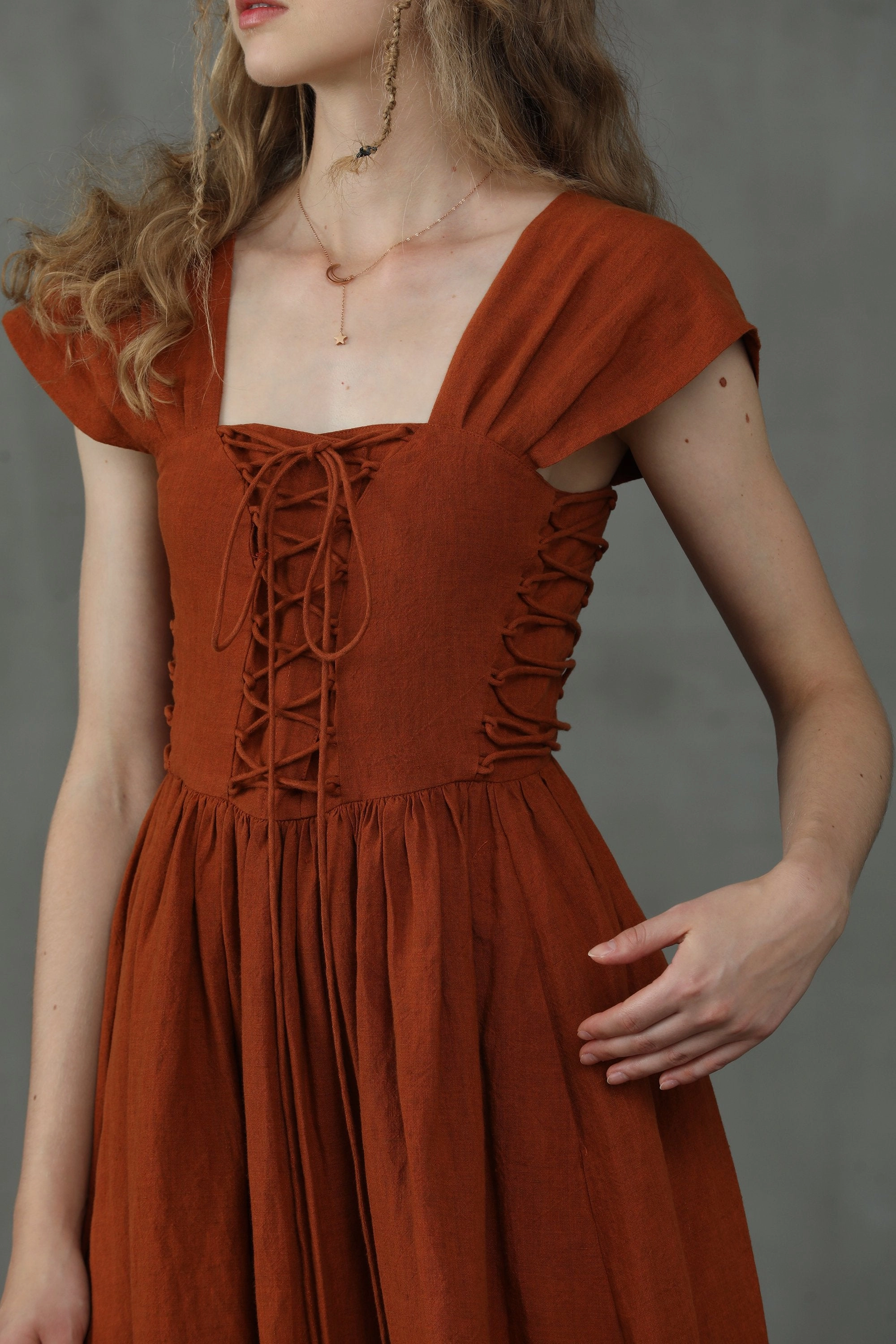 Recycled Polyester Glory 33 | Front Lace-up Dress