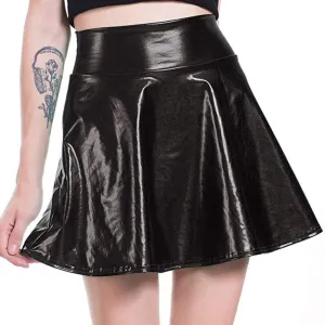Going Out Outfits for Women Women's Casual Fashion Shiny Flared Pleated A-Line Mini Skirt