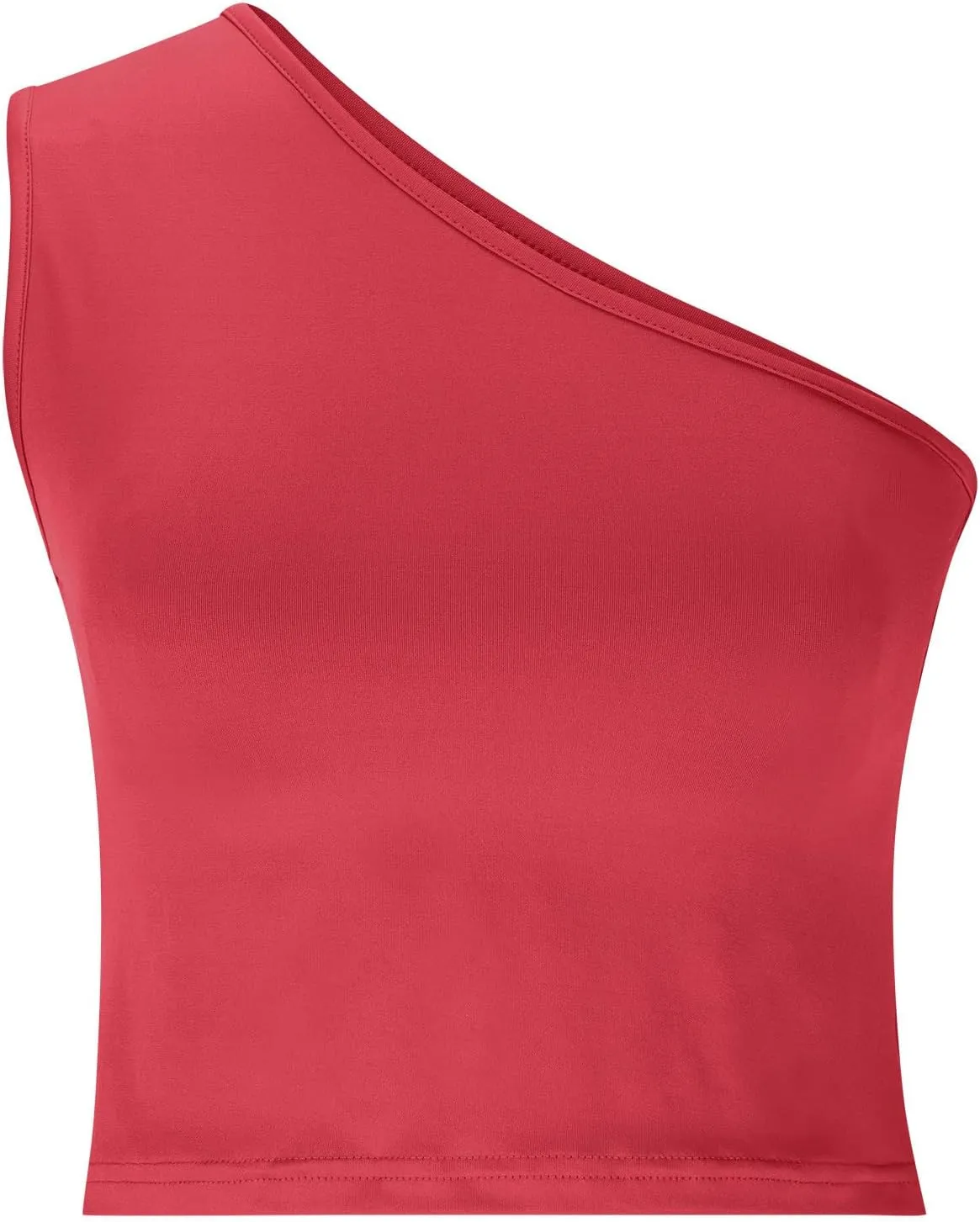 Going Out Tops for Women Sexy One Shoulder Double Lined Trendy Y2k Crop Tops Stretch Slim Fit Sleeveless Tank Top
