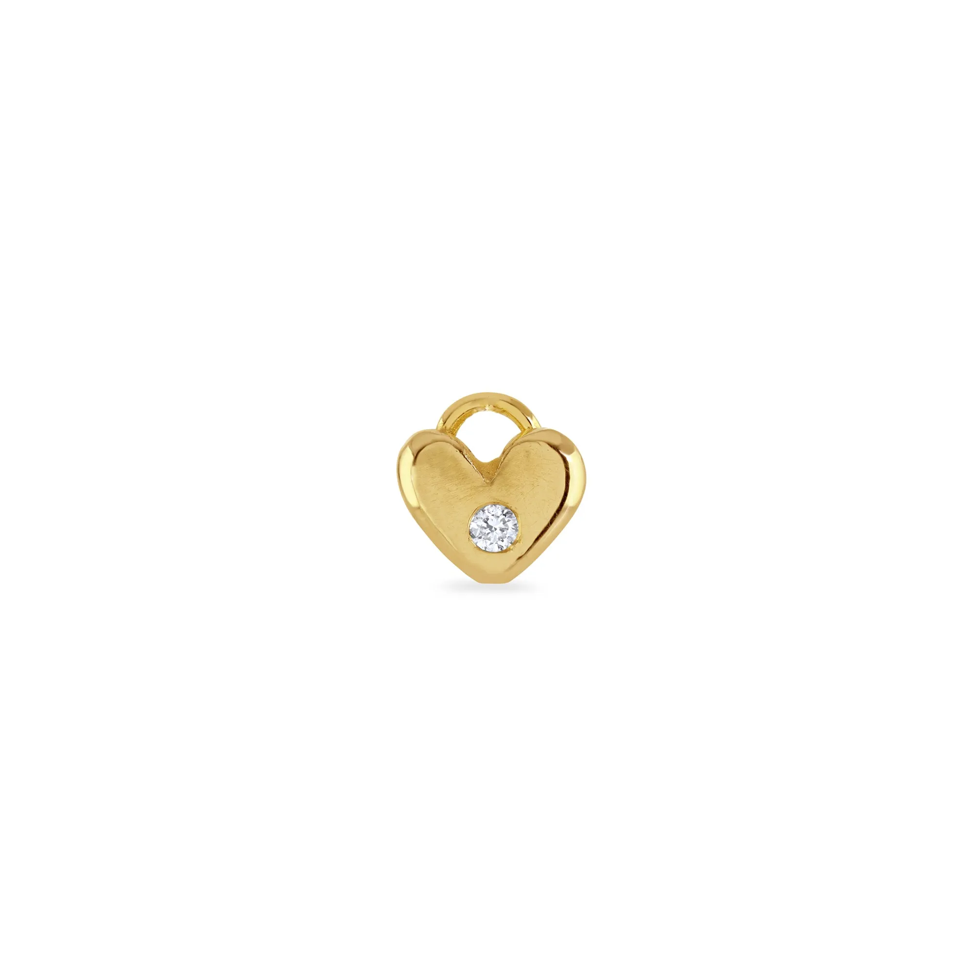 Gold & Diamond Chubby Heart Charm