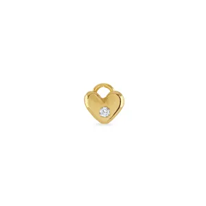 Gold & Diamond Chubby Heart Charm