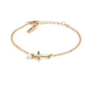 Gold Dainty Cross Bracelet