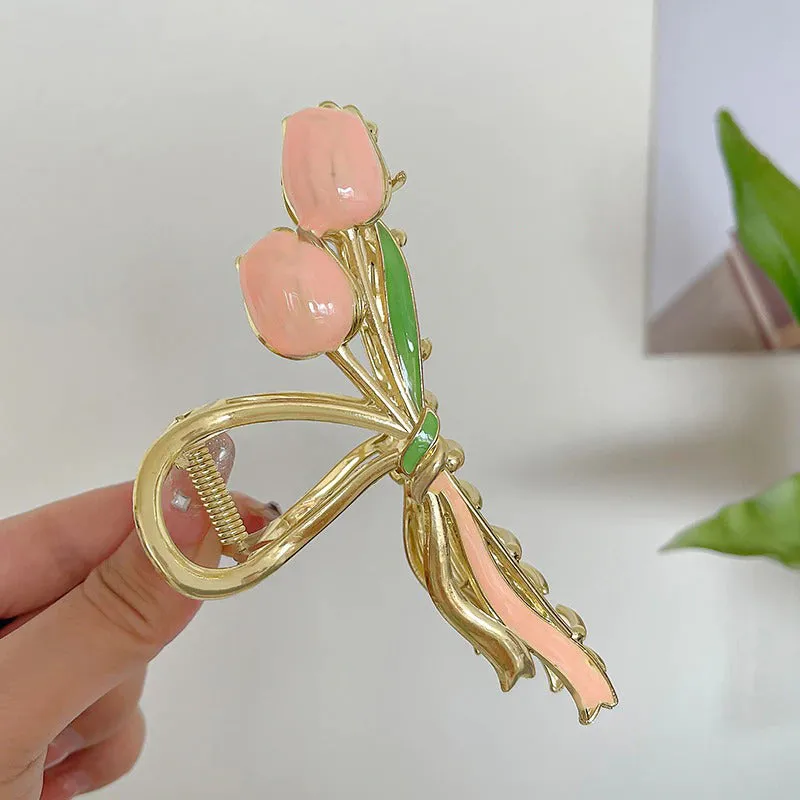 Gorgeous Flower Headdress Spring Tulip Hair Claw Clips