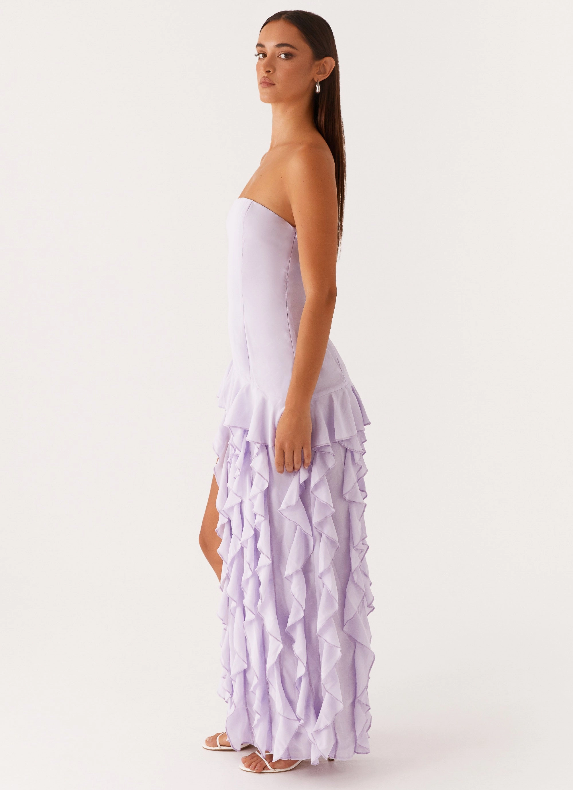 High low hem Lightweight-Lining Firefly Maxi Dress - Lilac