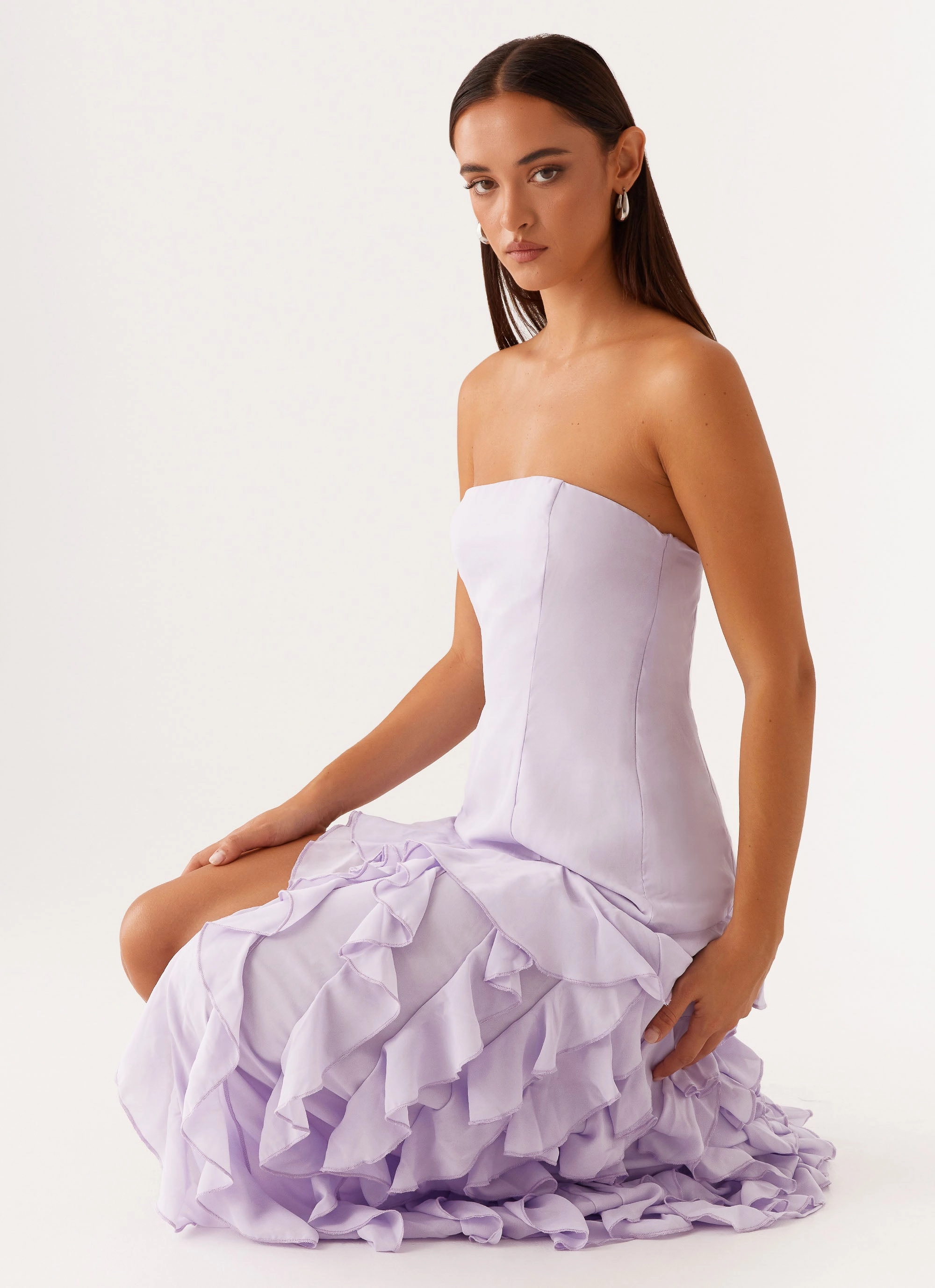 Firefly Maxi Dress - Lilac Youthful Mood Fitted Base