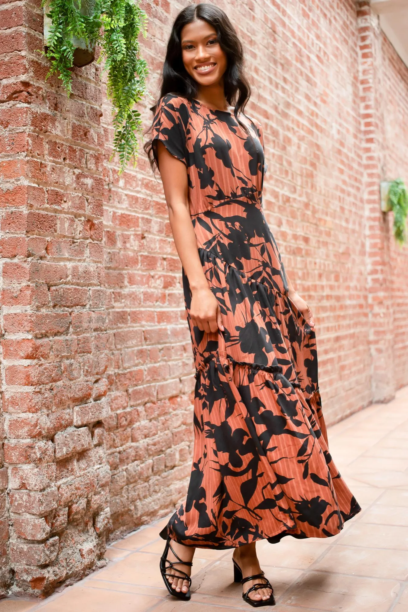 Floral Maxi Dress Bohemian-Style Easy Go