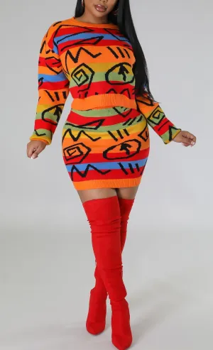 Graphic Design Knit Set