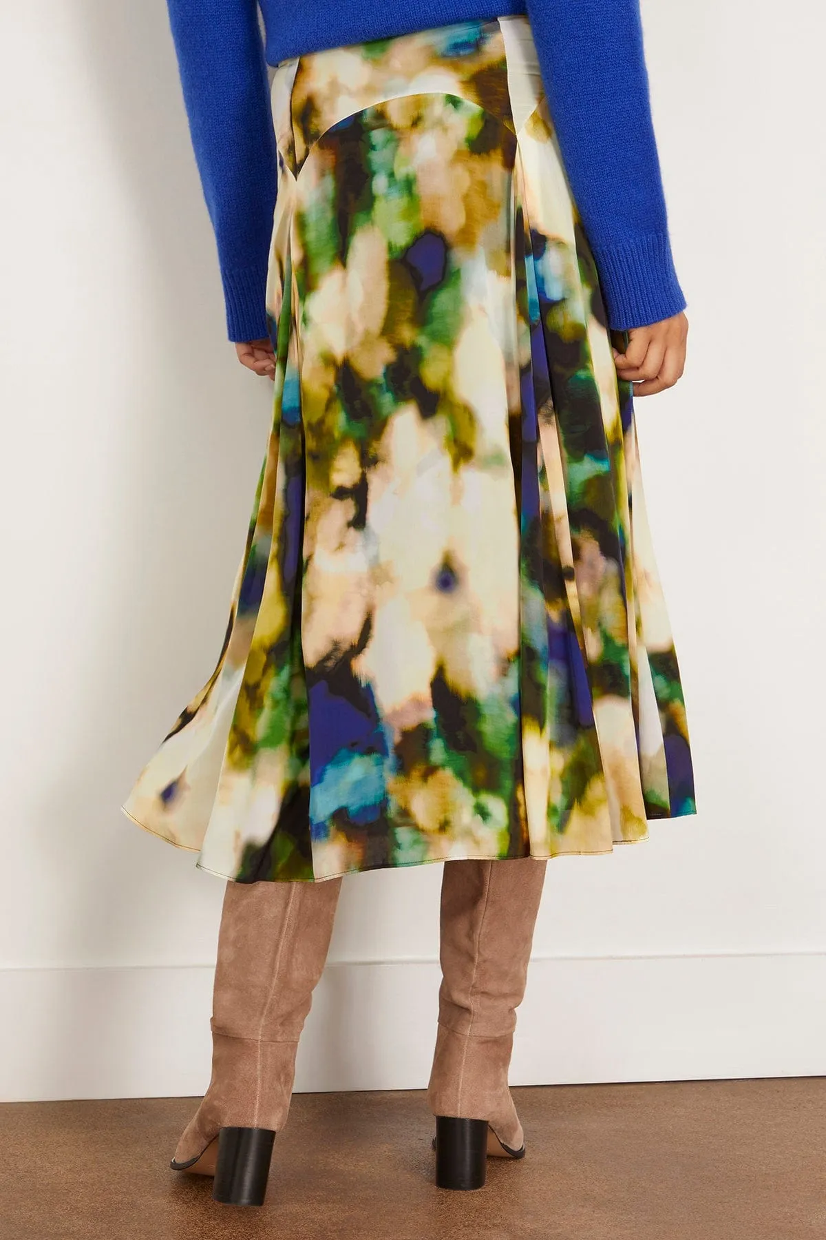 Gray Skirt in Blurred Floral