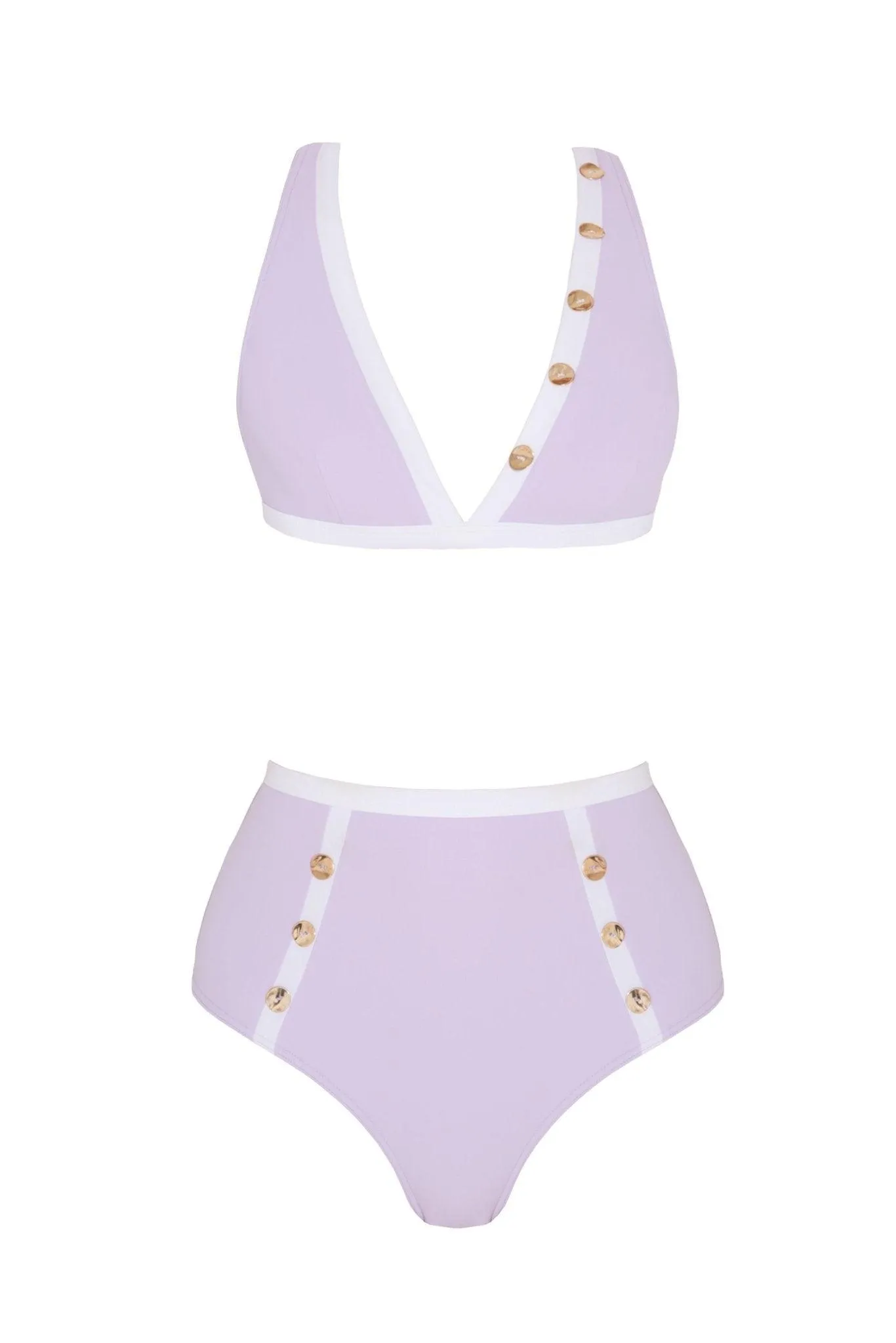 Greca Lilac/White Bikini Set
