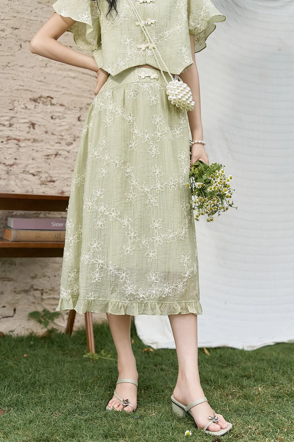 Green Blouse and Skirt Set Separately Sold