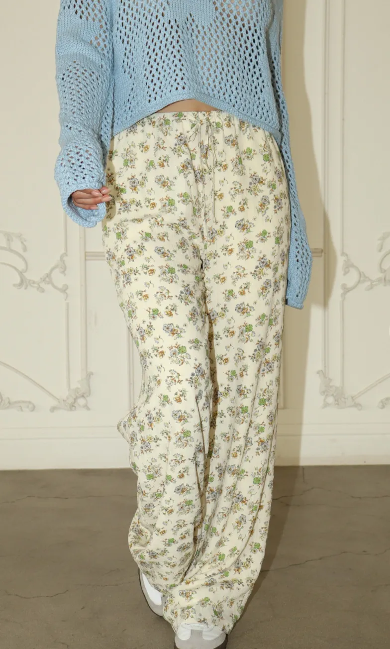 Green Floral Pants   Top Set of 2