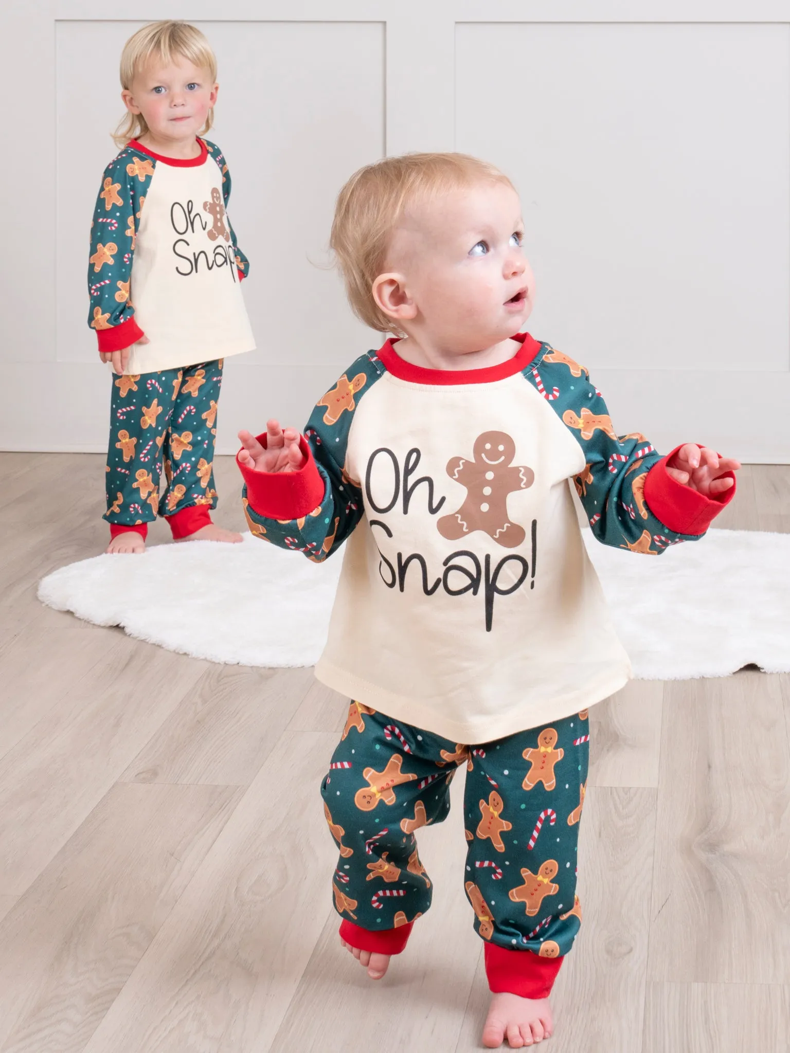 Green Ginger Snap Raglan Family Pajamas