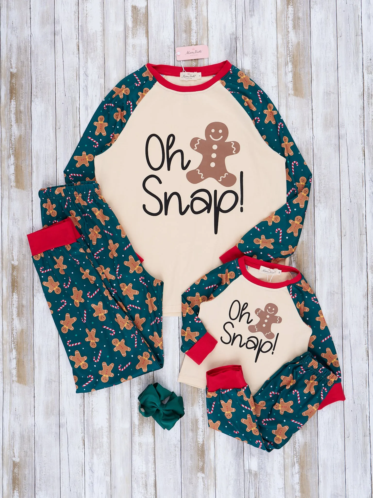 Green Ginger Snap Raglan Family Pajamas