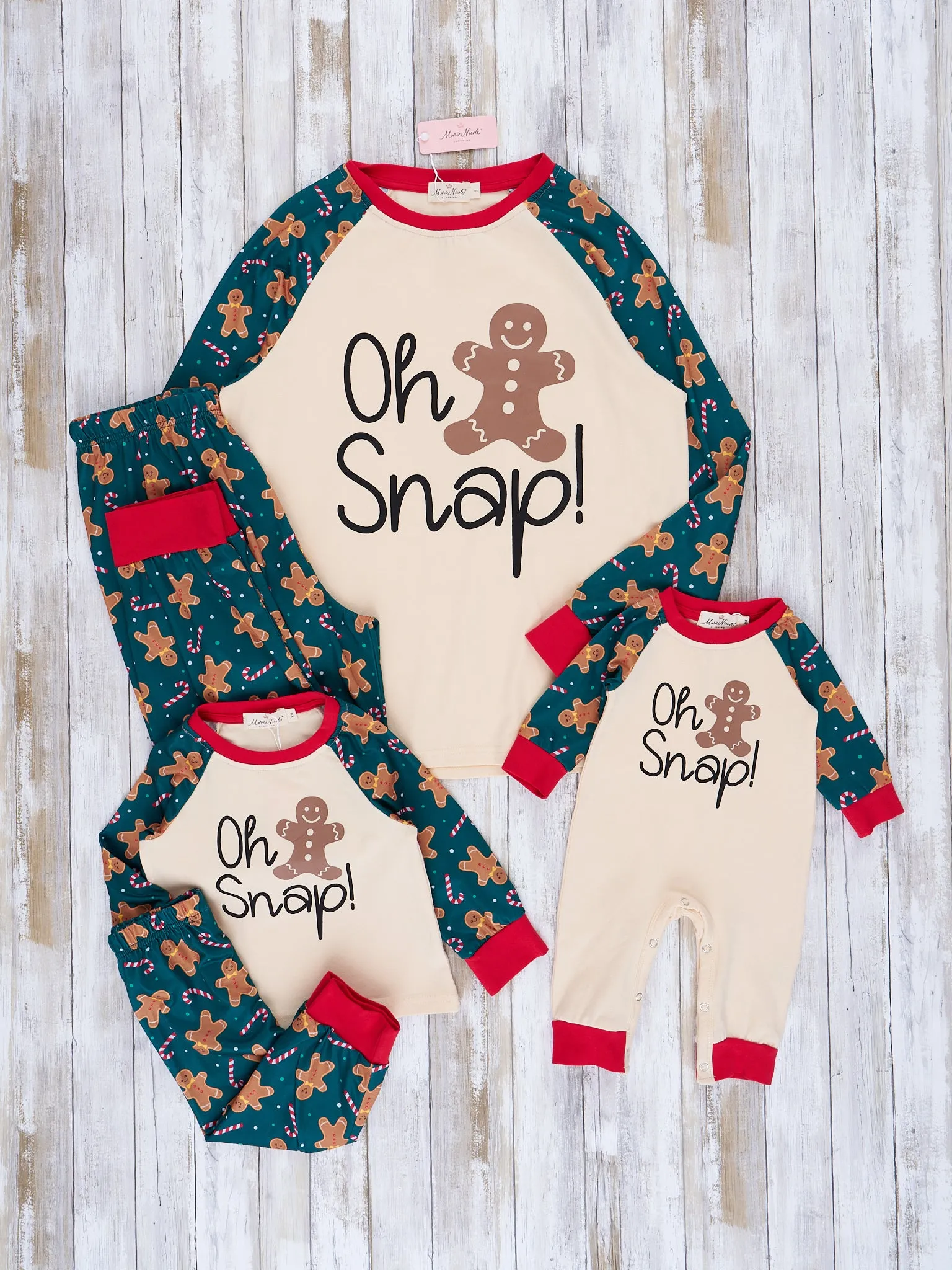 Green Ginger Snap Raglan Family Pajamas